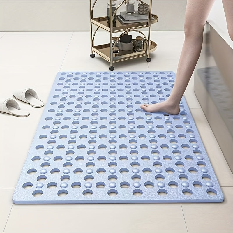 1 Quick-Dry Non-Slip Shower Mat with Round Hole Design - Heavy-Duty Anti-Slip Bath Mat, Fast-Draining and Massage Ring Mat, Suitable for Bathtub, Shower, Bathroom, Hotel Bathroom - Easy-to-Clean Bathroom Accessory, Non-Slip Shower Mat