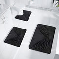 3pcs Leaf Embossed Pattern Bathroom Mat Set, Super Absorbent Bath Mat, Suitable for Bathroom, Bathtub, and Toilet
