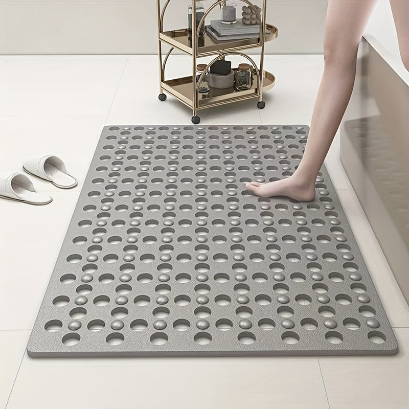 1 Quick-Dry Non-Slip Shower Mat with Round Hole Design - Heavy-Duty Anti-Slip Bath Mat, Fast-Draining and Massage Ring Mat, Suitable for Bathtub, Shower, Bathroom, Hotel Bathroom - Easy-to-Clean Bathroom Accessory, Non-Slip Shower Mat