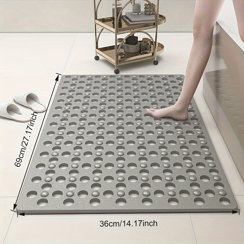 1 Quick-Dry Non-Slip Shower Mat with Round Hole Design - Heavy-Duty Anti-Slip Bath Mat, Fast-Draining and Massage Ring Mat, Suitable for Bathtub, Shower, Bathroom, Hotel Bathroom - Easy-to-Clean Bathroom Accessory, Non-Slip Shower Mat