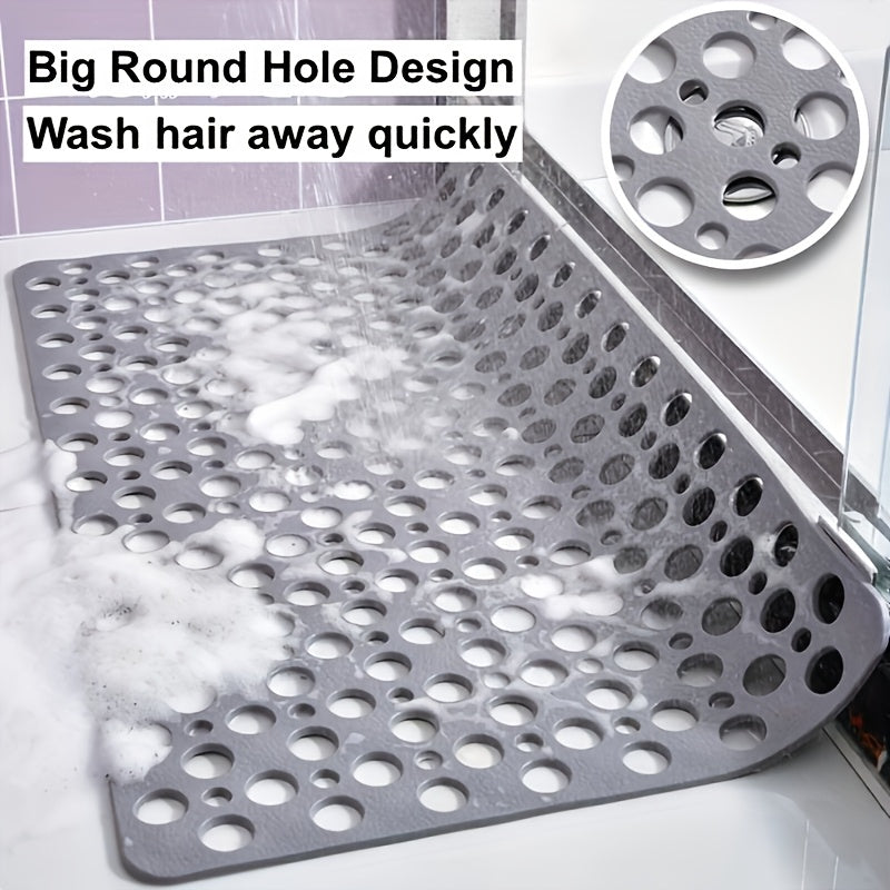 1 Quick-Dry Non-Slip Shower Mat with Round Hole Design - Heavy-Duty Anti-Slip Bath Mat, Fast-Draining and Massage Ring Mat, Suitable for Bathtub, Shower, Bathroom, Hotel Bathroom - Easy-to-Clean Bathroom Accessory, Non-Slip Shower Mat