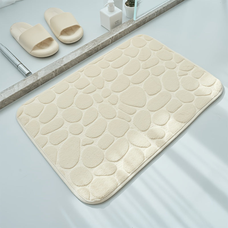 Coral velvet bathroom anti slip pad with PVC bottom lining for anti slip and water absorption, suitable for bathroom entrances, bathrooms, bedrooms, machine washable, flat velvet design