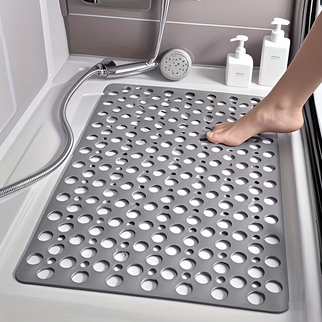 1 Quick-Dry Non-Slip Shower Mat with Round Hole Design - Heavy-Duty Anti-Slip Bath Mat, Fast-Draining and Massage Ring Mat, Suitable for Bathtub, Shower, Bathroom, Hotel Bathroom - Easy-to-Clean Bathroom Accessory, Non-Slip Shower Mat