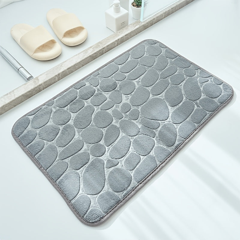 Coral velvet bathroom anti slip pad with PVC bottom lining for anti slip and water absorption, suitable for bathroom entrances, bathrooms, bedrooms, machine washable, flat velvet design